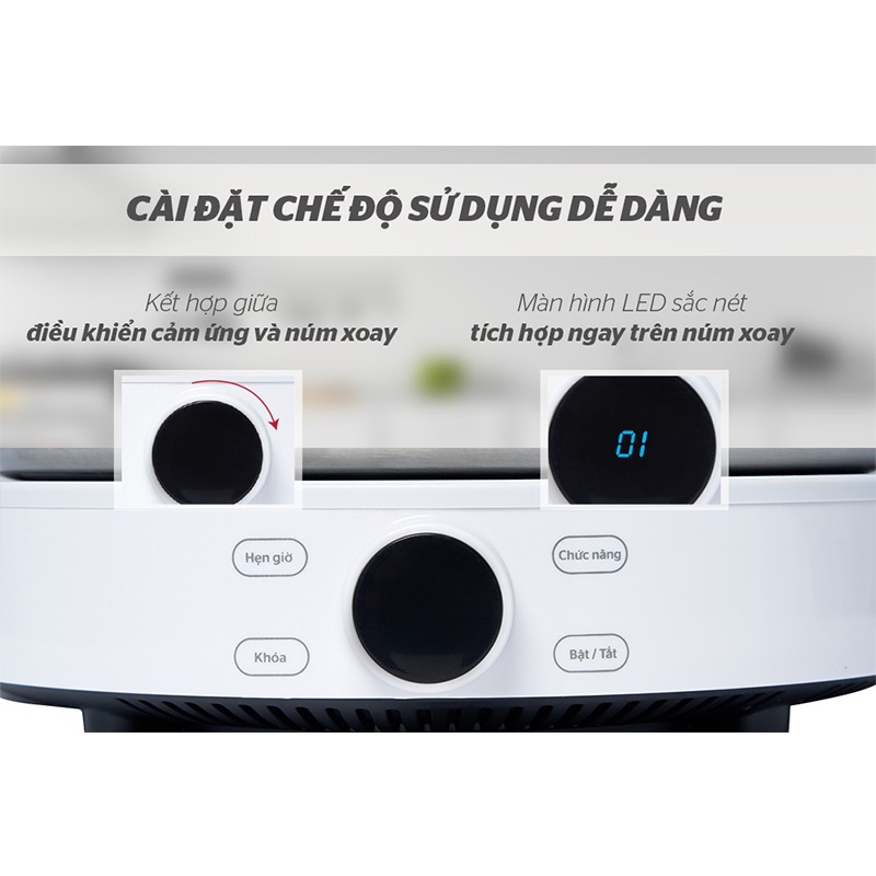 Bếp điện từ cảm ứng Sunhouse SHD6872 - Tặng kèm nồi, Bảo hành chính hãng 2 năm