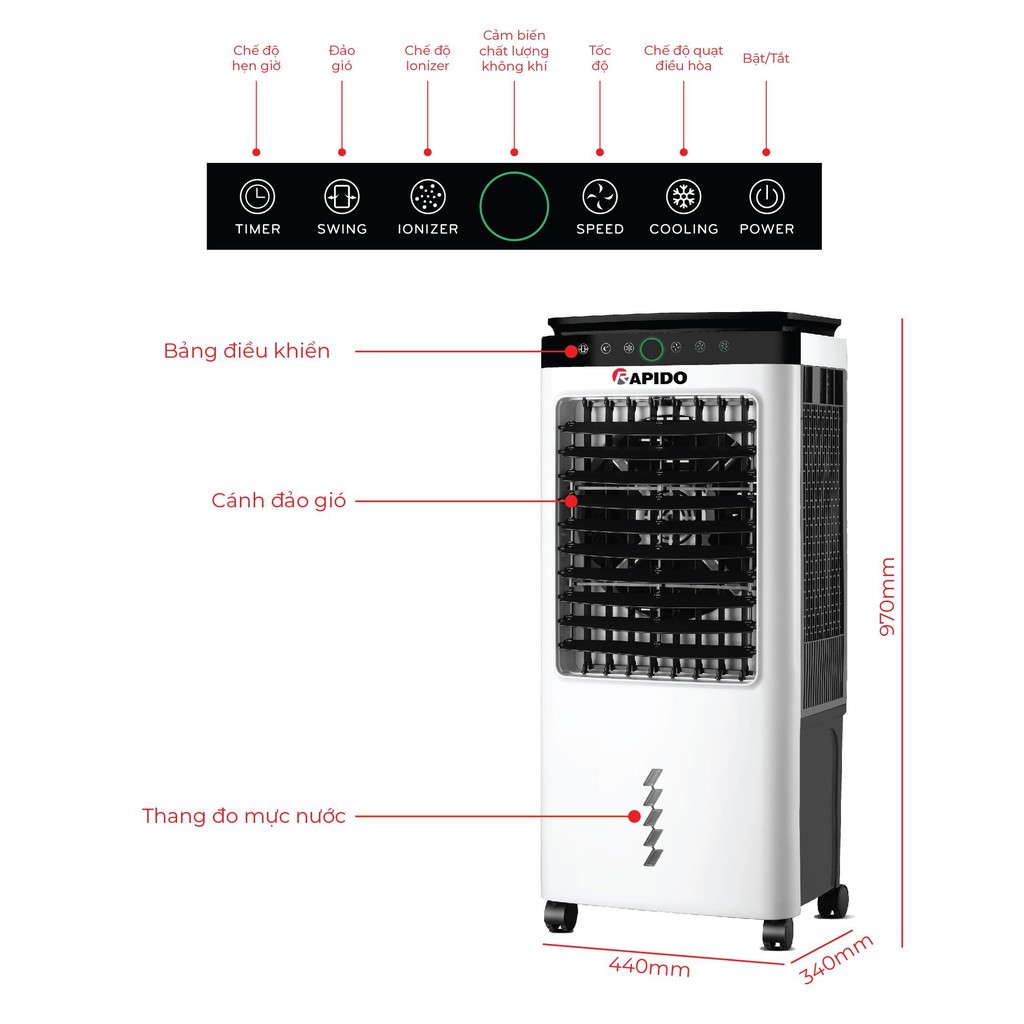 Quạt điều hòa không khí Rapido 6000D