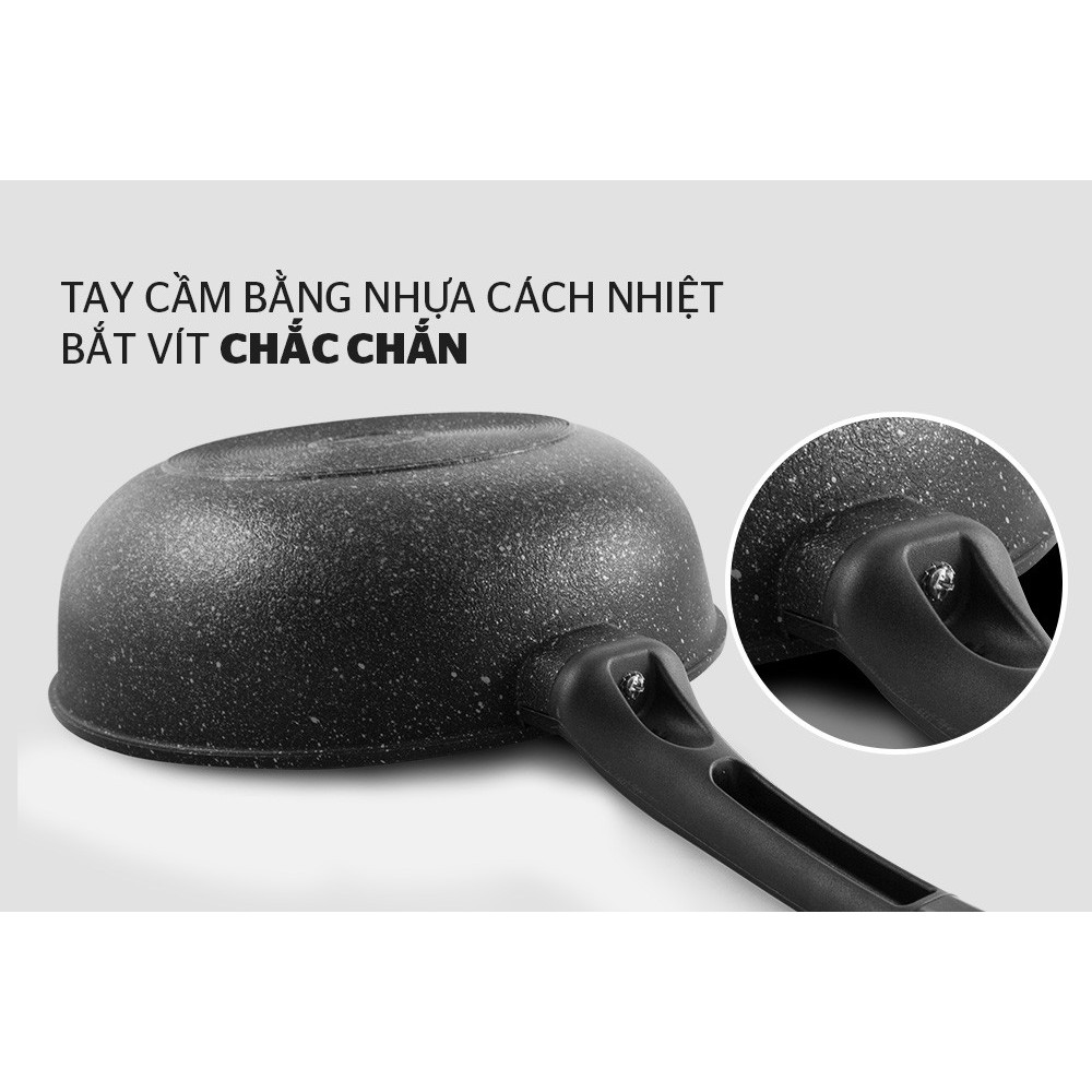 Chảo sâu lòng chống dính đá hoa cương 26cm,28cm,30cm Sunhouse SBDS26,SBDS28,SBDS30