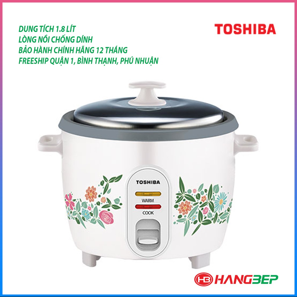 Nồi cơm điện chống dính nắp gài Toshiba RC-18MH1PV(W) 1.8 lít