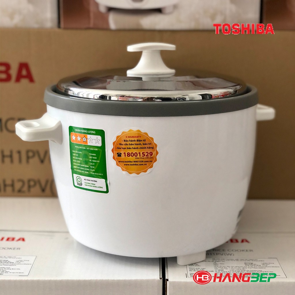 Nồi cơm điện chống dính nắp gài Toshiba RC-18MH1PV(W) 1.8 lít