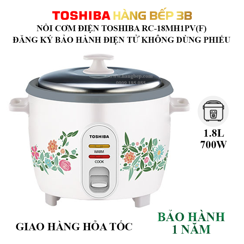 Nồi cơm điện chống dính nắp gài Toshiba RC-18MH1PV(W) 1.8 lít