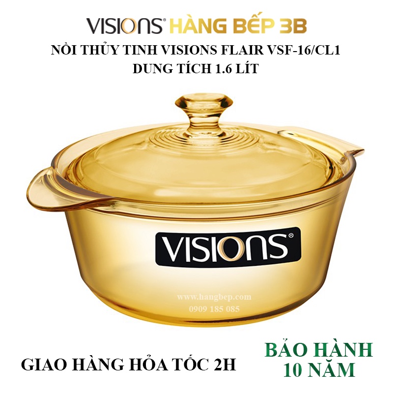 Nồi thủy tinh Visions Flair 3.8 lít VSF-38/CL1 - sản xuất tại Pháp