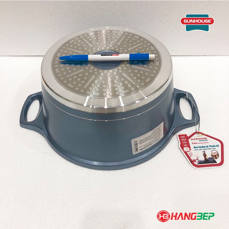 Nồi vân đá đáy từ 20cm Sunhouse Mama SHG2020MMA - Sử dụng bếp từ, hồng ngoại....