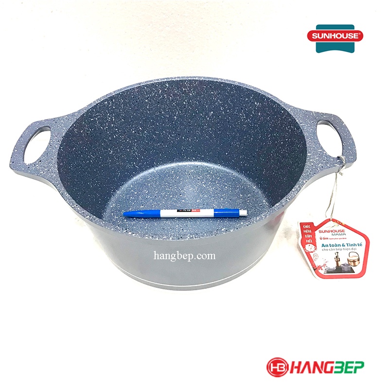 Nồi vân đá đáy từ 20cm Sunhouse Mama SHG2020MMA - Sử dụng bếp từ, hồng ngoại....