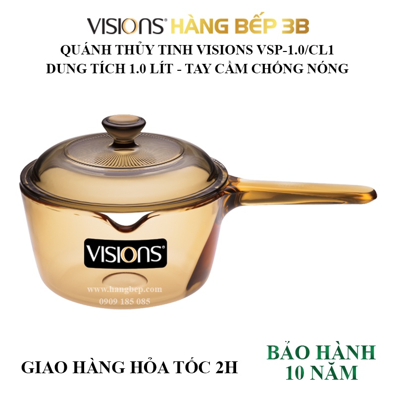 Quánh thủy tinh 1 lít Visions VSP-1/CL1 - Bảo hành 10 năm
