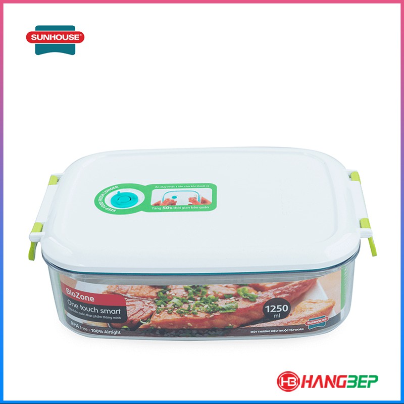 Hộp bảo quản thực phẩm thông minh BioZone KB-SM1250S (dùng được lò vi sóng)