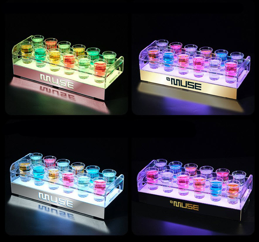 Khay đựng ly rượu tây có đèn led cho Bar, Karaoke, Nhà hàng OEM MS1805