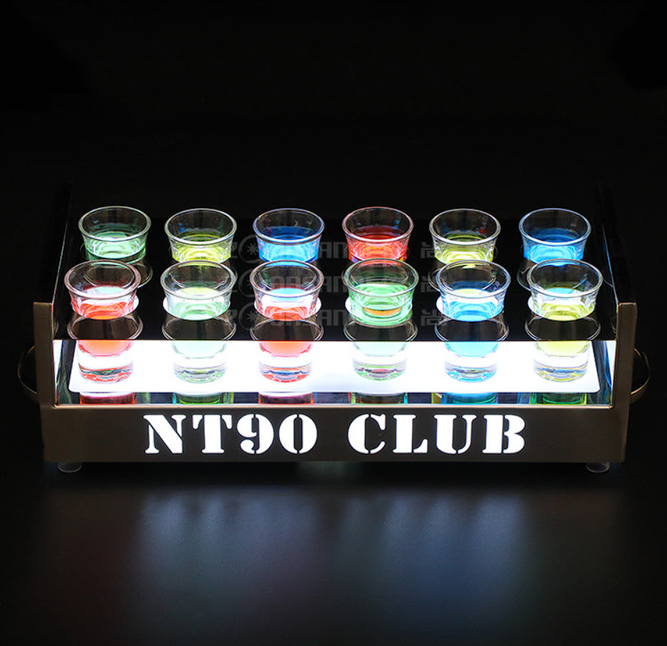 Khay đựng ly rượu tây có đèn led 6-12 shot cho Bar, Karaoke, Nhà hàng OEM MS1807