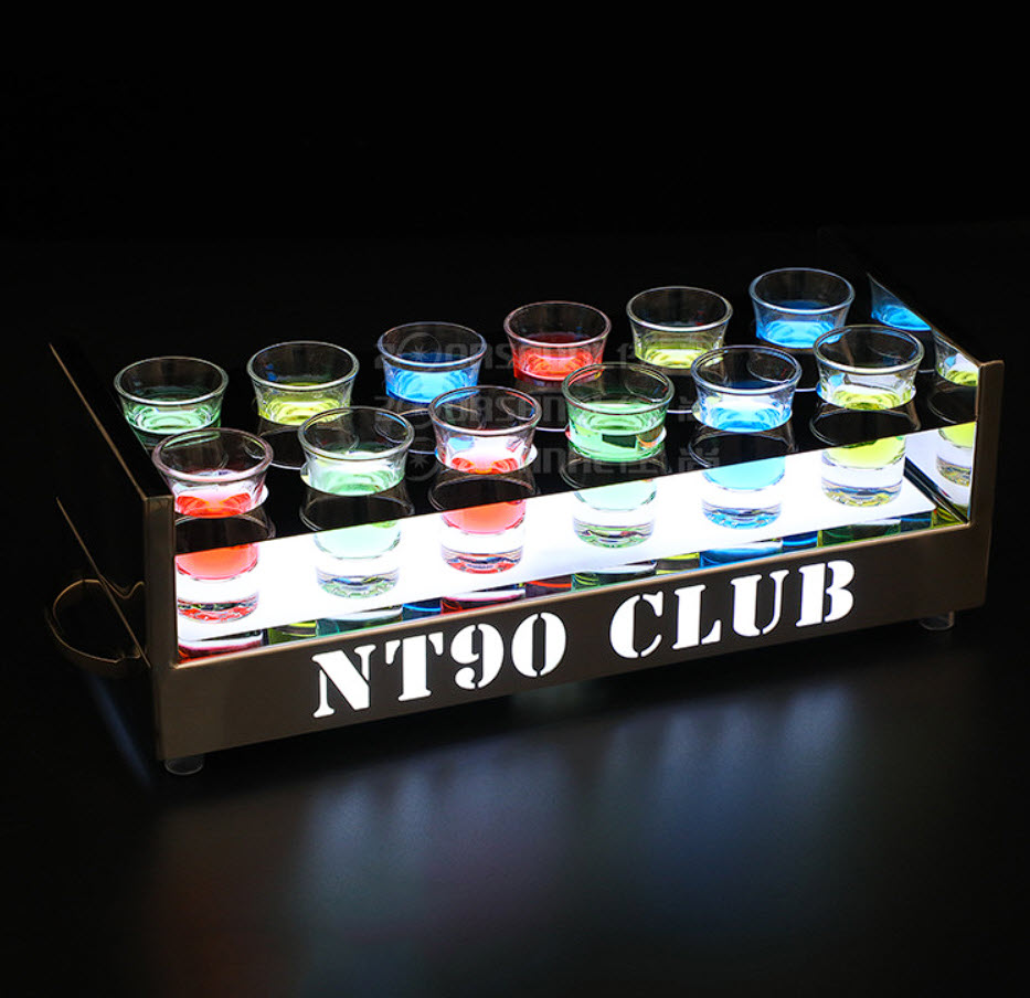 Khay đựng ly rượu tây có đèn led 6-12 shot cho Bar, Karaoke, Nhà hàng OEM MS1807