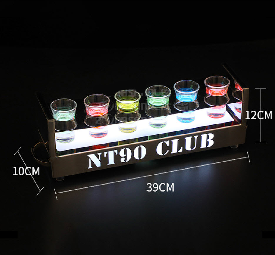 Khay đựng ly rượu tây có đèn led 6-12 shot cho Bar, Karaoke, Nhà hàng OEM MS1807