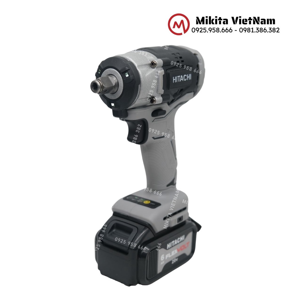 Máy siết bulong Hitachi 20v, động cơ không chổi than tặng đầu bắn tôn đầu bắn vít khẩu 22