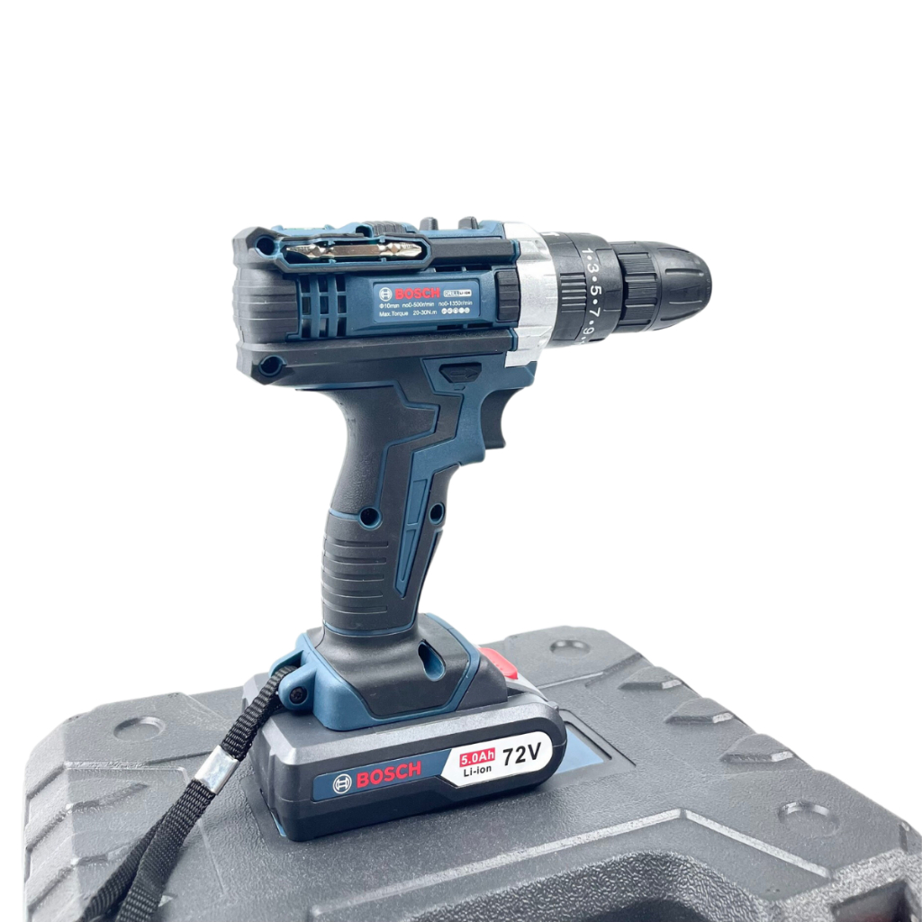 Máy khoan pin Bosch 72v, máy khoan cầm tay 3 chức năng có búa tặng bộ phụ kiện 24 chi tiết