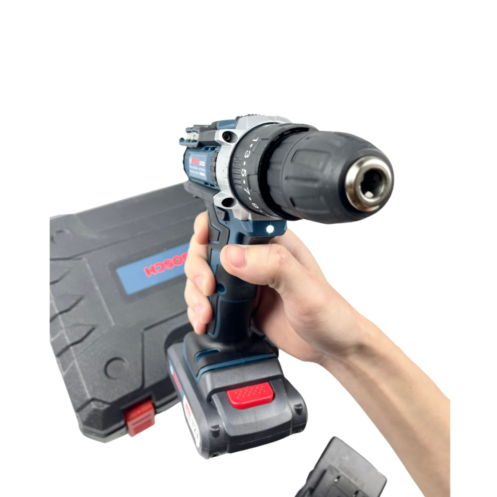 Máy khoan pin Bosch 72v, máy khoan cầm tay 3 chức năng có búa tặng bộ phụ kiện 24 chi tiết