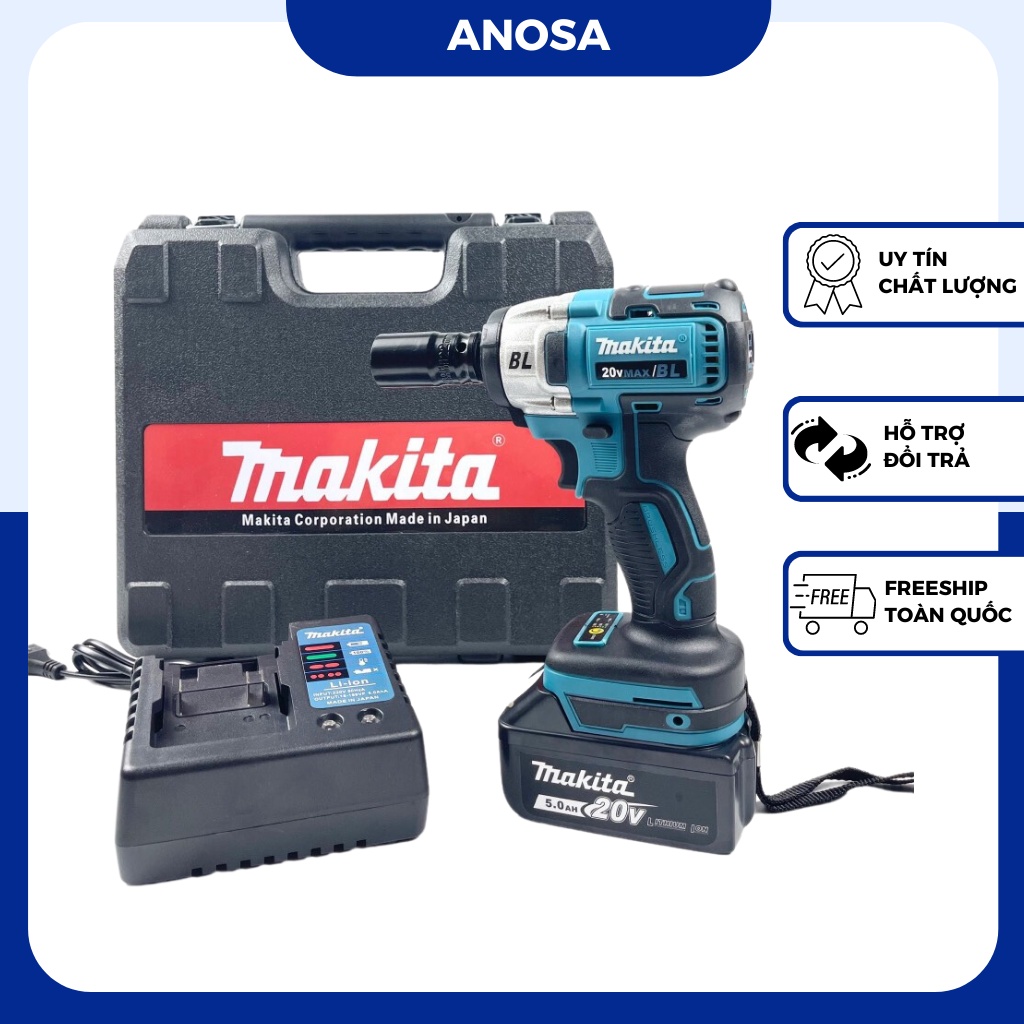 Máy siết bulong, máy bắn bulong Makita 20v không chổi than - chân pin thông dụng