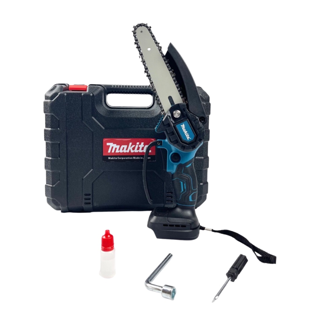 Máy cưa xích dùng pin, máy cưa xích cầm tay MAKITA 199v cắt gỗ tỉa cành cực bén
