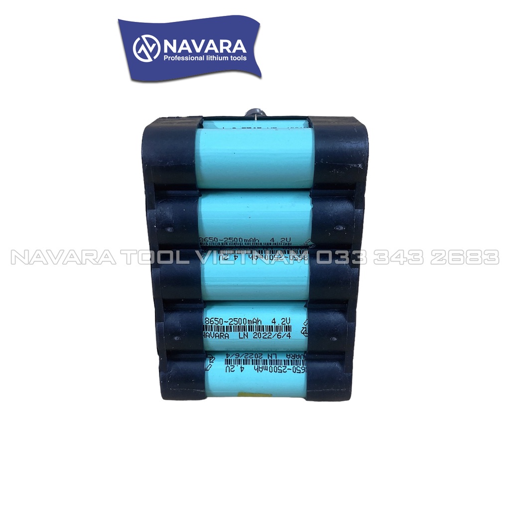Pin 10 cell Navara mạch 4 mosfet chống cháy, chống va đập chân pin phổ thông 4cm Cell 2500mAh