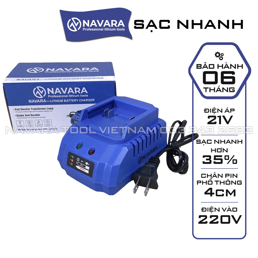Đế sạc pin NAVARA dùng cho Chân pin phổ thông 4cm