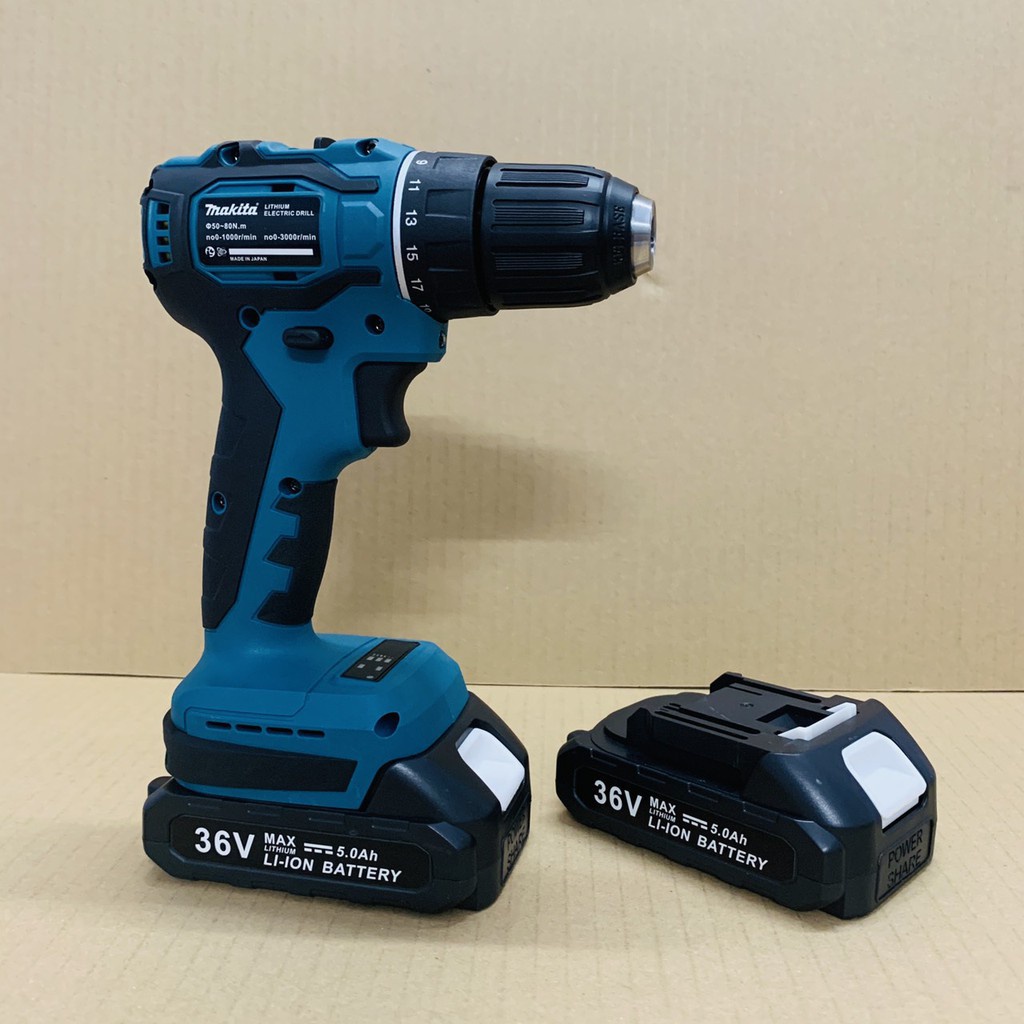 Máy khoan pin Makita 36v không chổi than sử dụng chân pin thông dụng