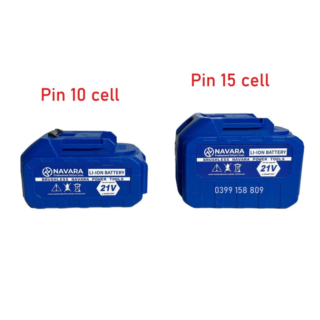 Pin 15 cell, pin 10 cell Navara chân pin phổ thông mạch 4 mosfet chống cháy có đèn báo pin Cell 2000mAh