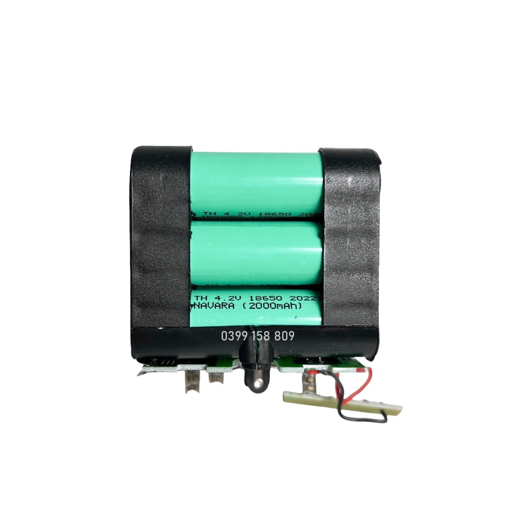 Pin 15 cell, pin 10 cell Navara chân pin phổ thông mạch 4 mosfet chống cháy có đèn báo pin Cell 2000mAh