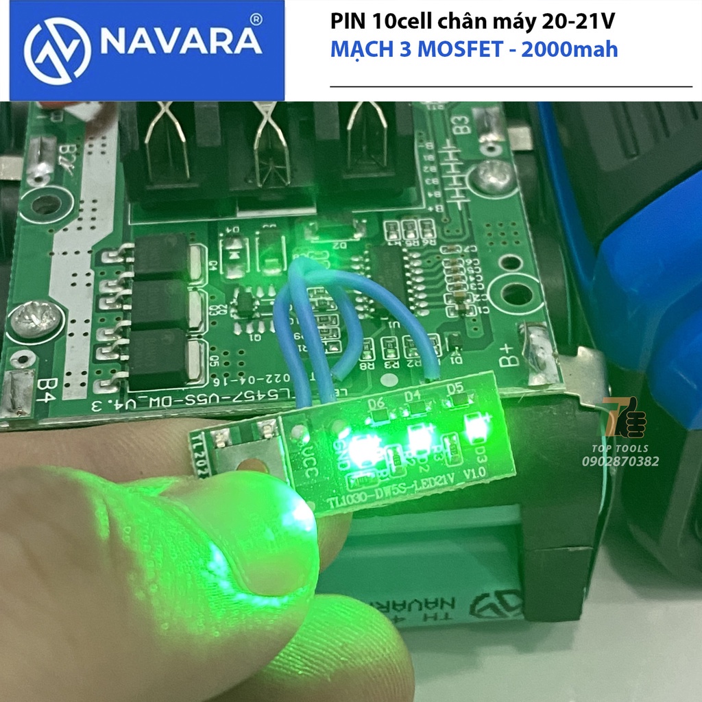 Pin máy khoan, pin máy siết bulong, Pin 10 cell 21V mạch 3 mosfet