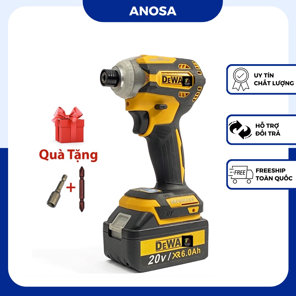 Máy bắn vít, Máy chuyên vít cầm tay động cơ không chổi than tặng đầu bắn vít và đầu bắn tôn
