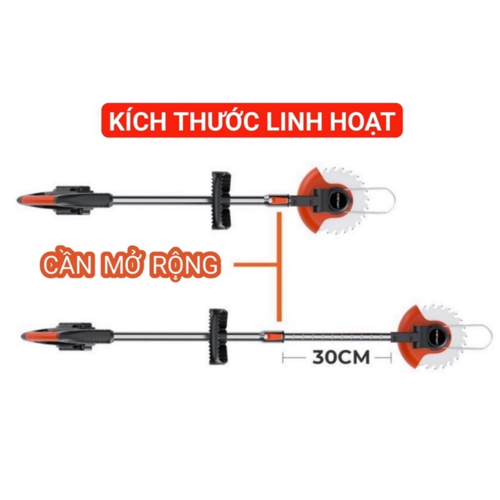Máy cắt cỏ dùng pin LAPUSEN 198v, máy phát cỏ cầm tay tặng bộ 8 lưỡi cắt