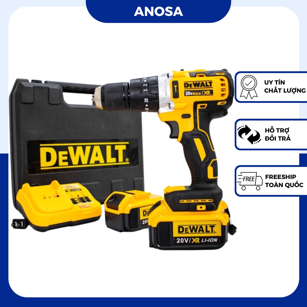 Máy khoan pin Dewalt 20v không chổi than, máy khoan cầm tay đầu auto lock thép 13mm bảo hành 12 tháng toàn quốc