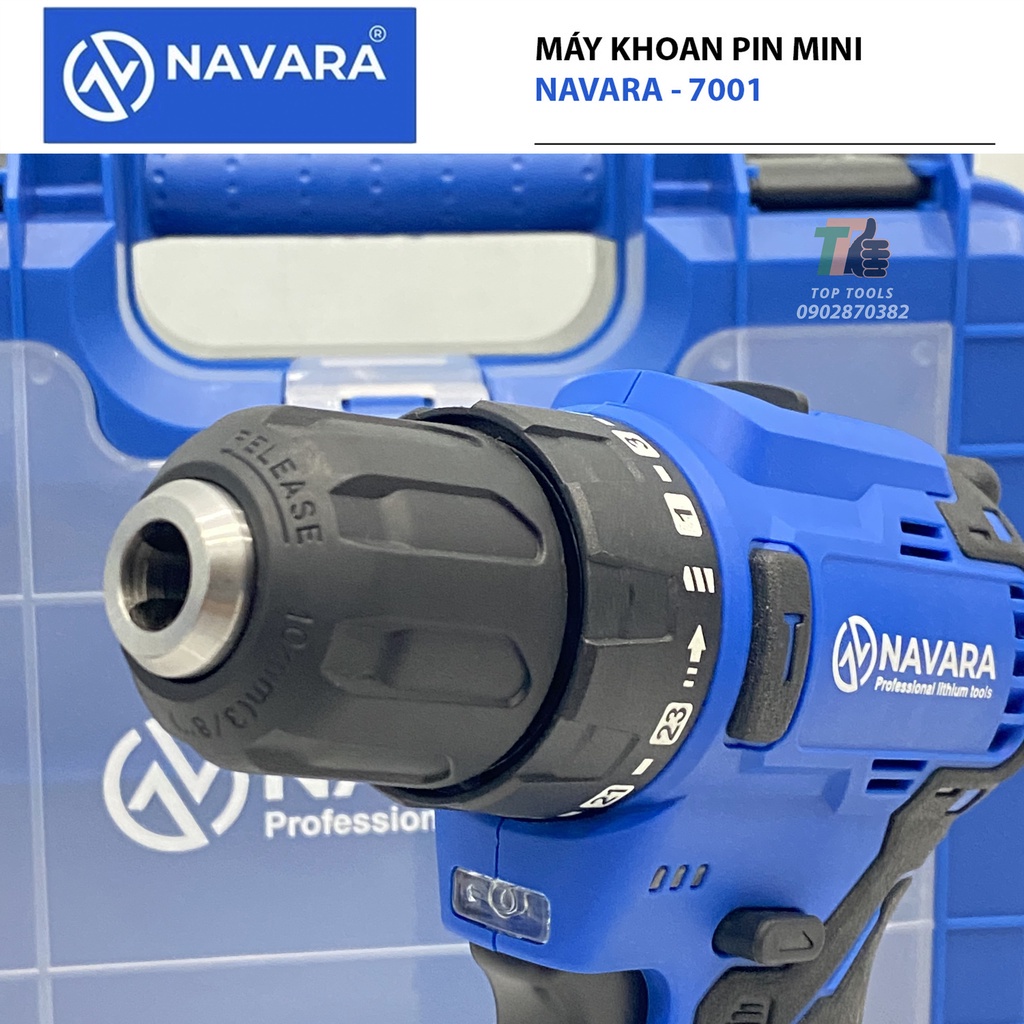 Máy khoan pin Navara 7001 động cơ không chổi than pin 18v