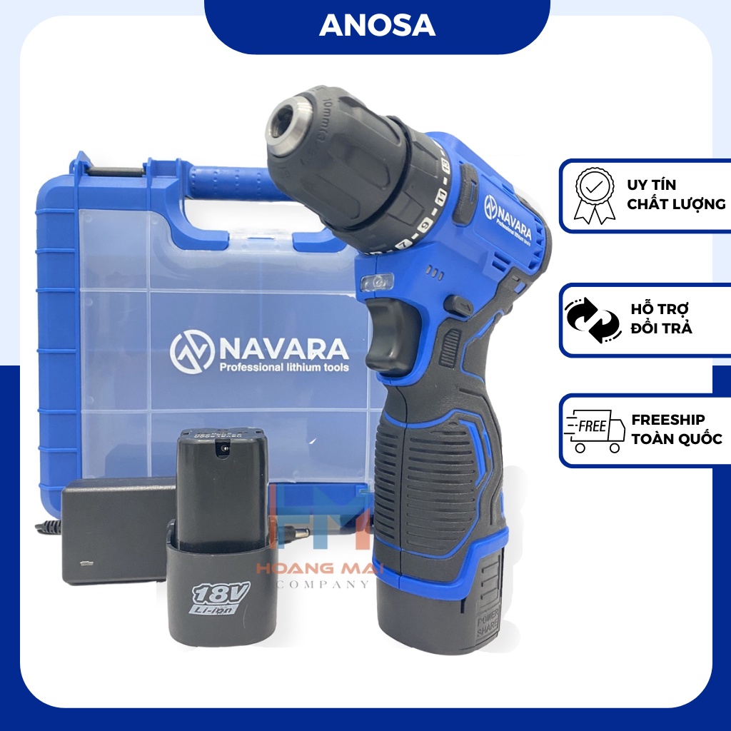Máy khoan pin Navara 7001 động cơ không chổi than pin 18v