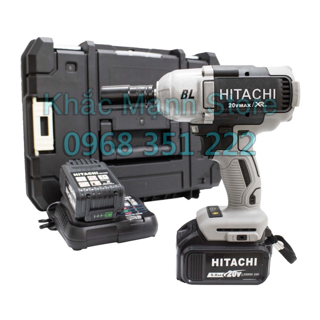 Máy siết bulong Hitachi 20v không chổi than, máy bắn bulong lực siết 880N.m pin khủng hàng cao cấp