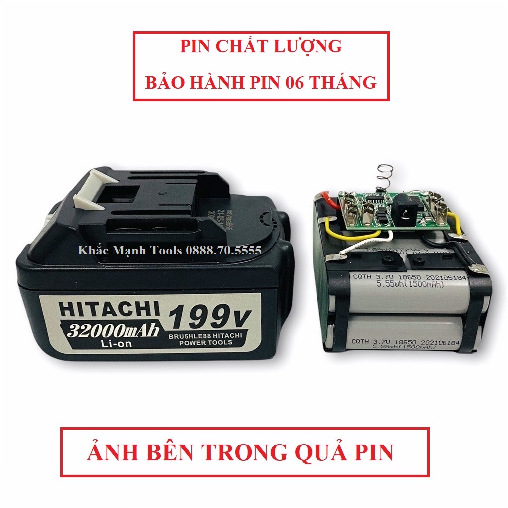 Pin Hitachi 199v, pin máy khoan chân pin thông dụng - pin 10 cell