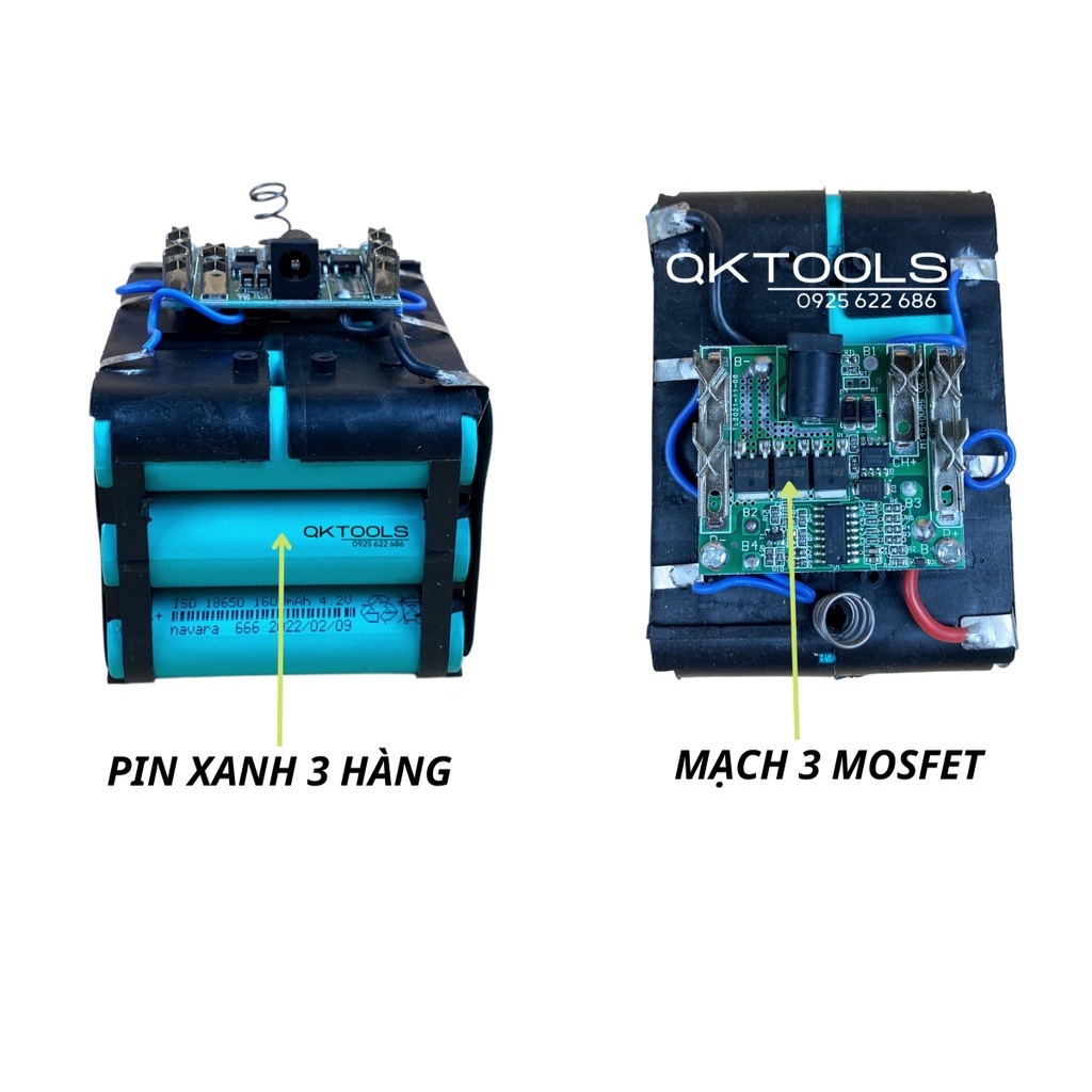Pin máy khoan makita, pin 15 cell chân pin phổ thông, bin makita 6ah - cell pin 2000