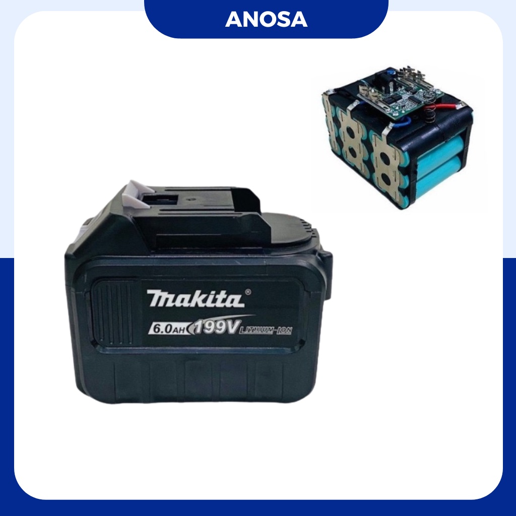 Pin máy khoan makita, pin 15 cell chân pin phổ thông, bin makita 6ah