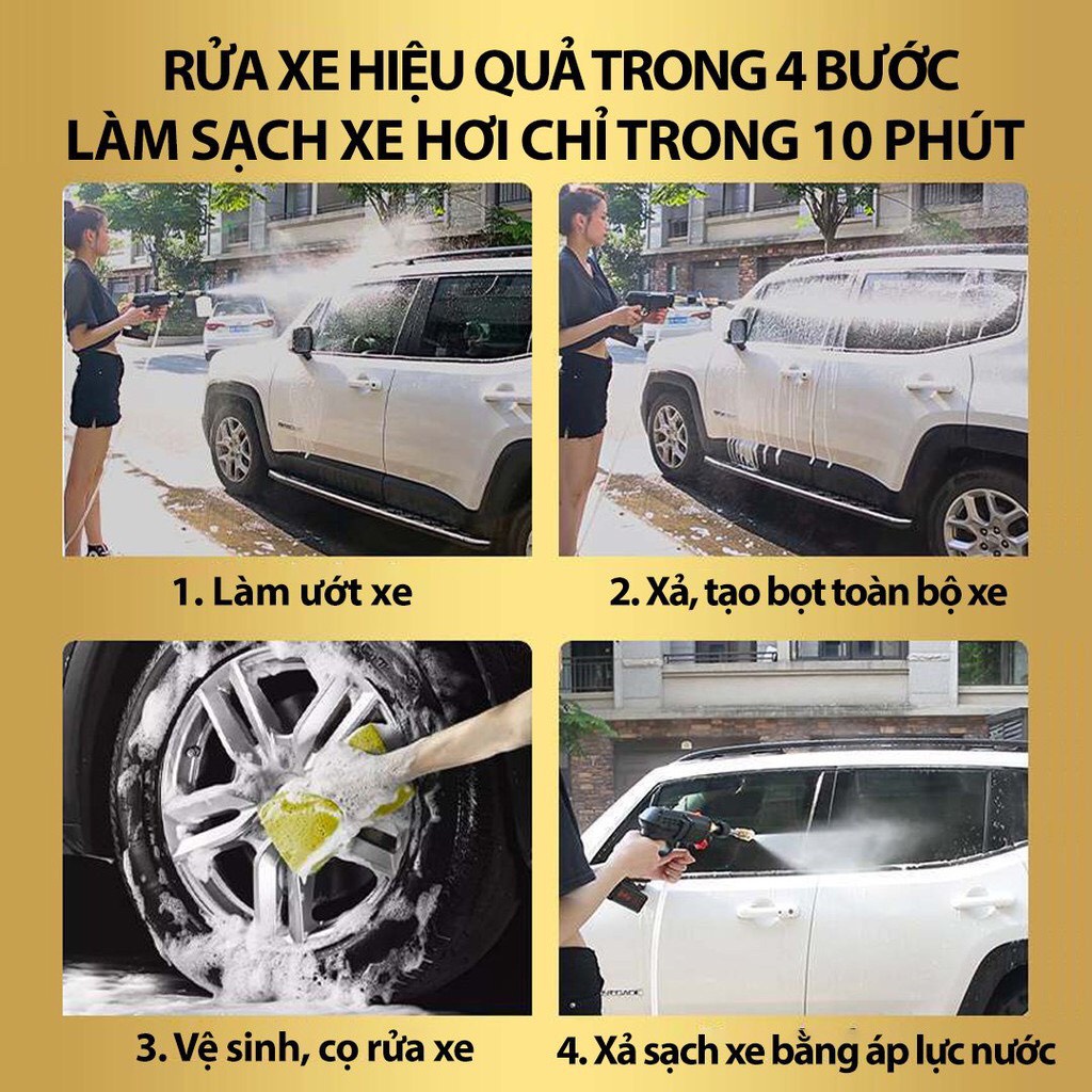 Máy rửa xe pin cầm tay Hitachi, máy rửa xe mini, dụng cụ làm vườn