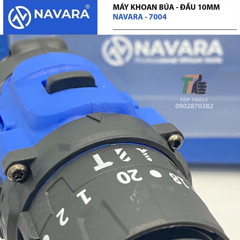 Máy khoan pin, máy khoan cầm tay NAVARA 7004 động cơ không chổi than