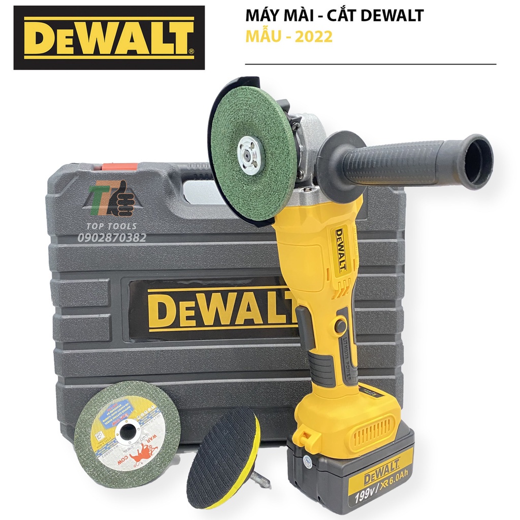 Máy mài pin Dewalt 199v, máy cắt pin cầm tay không chổi than