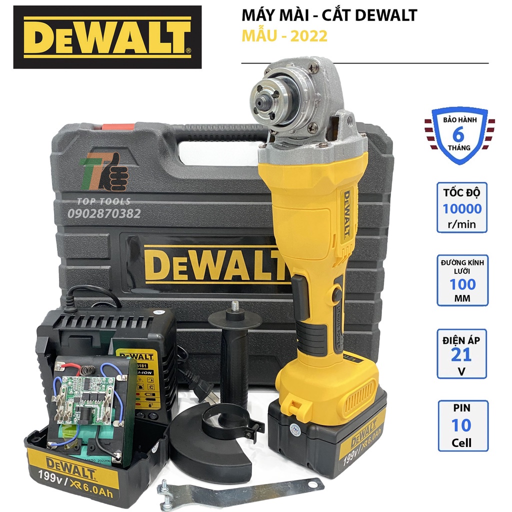 Máy mài pin Dewalt 199v, máy cắt pin cầm tay không chổi than