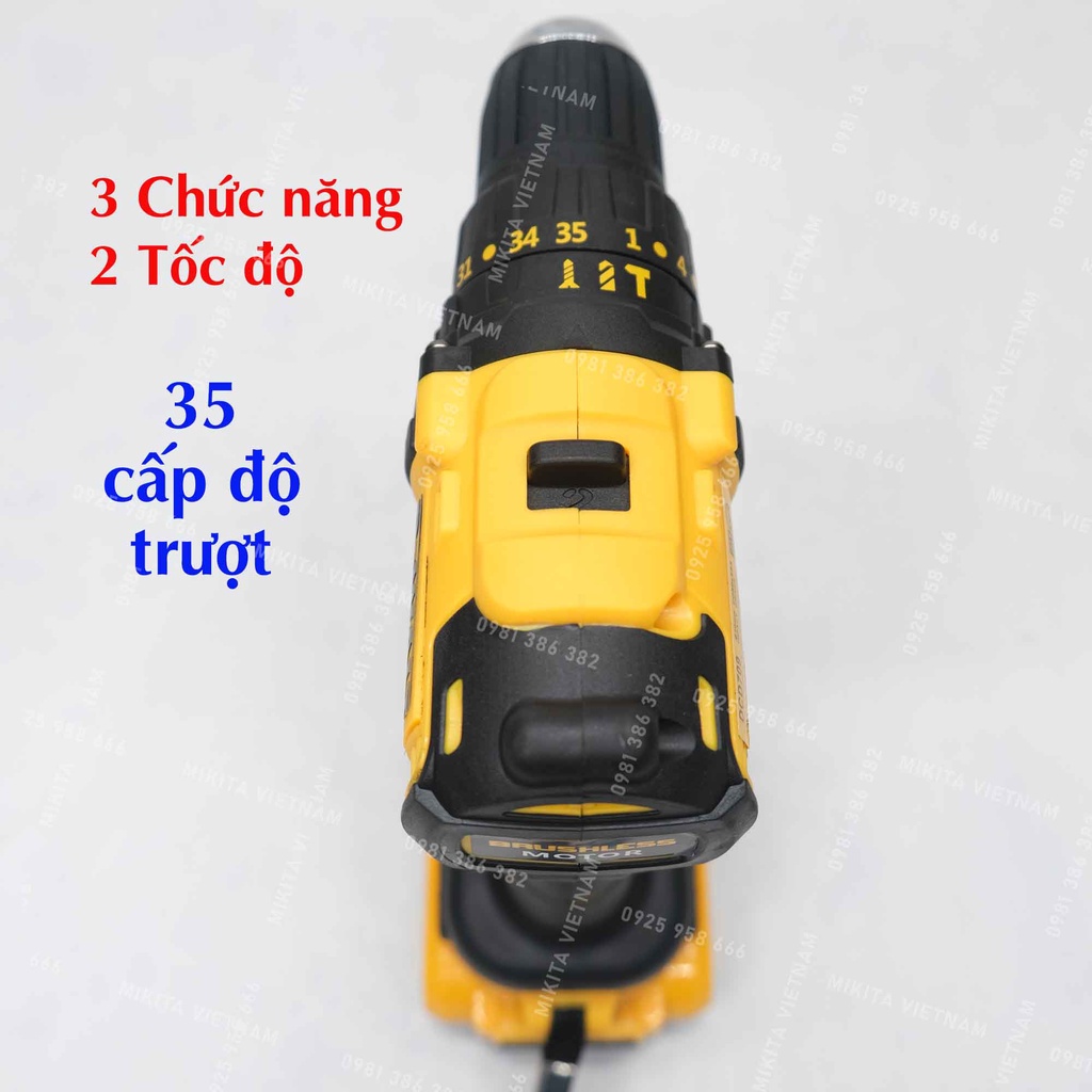 Máy khoan pin Dewalt 20v cầm tay, động cơ không chổi than, kèm bộ 24 chi tiết