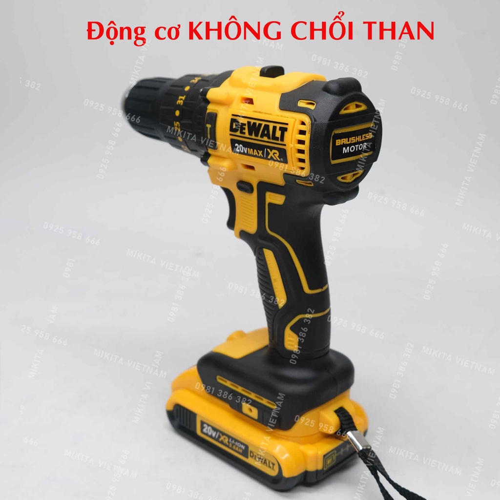 Máy khoan pin Dewalt 20v cầm tay, động cơ không chổi than, kèm bộ 24 chi tiết