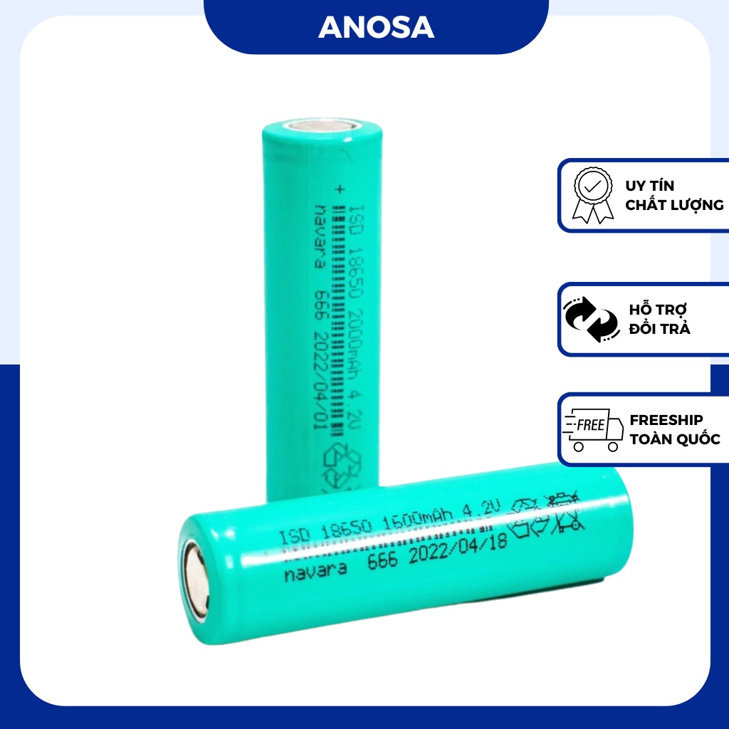 Cell pin 18650 Navara Li-on 4.2V dung lượng cao 1600 - 2500mah Hàng chính hãng mới 100%