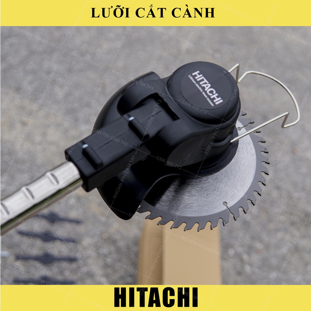 Máy cắt cỏ dùng pin cầm tay Hitachi 199v, máy phát cỏ tặng bộ dụng cụ làm vườn