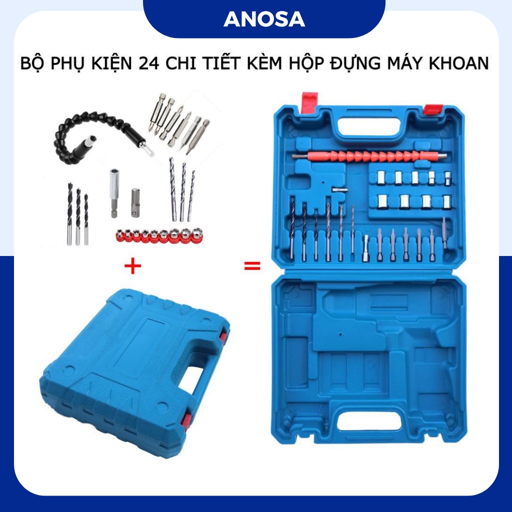 Hộp đựng máy khoan kèm phụ kiện 24 chi tiết