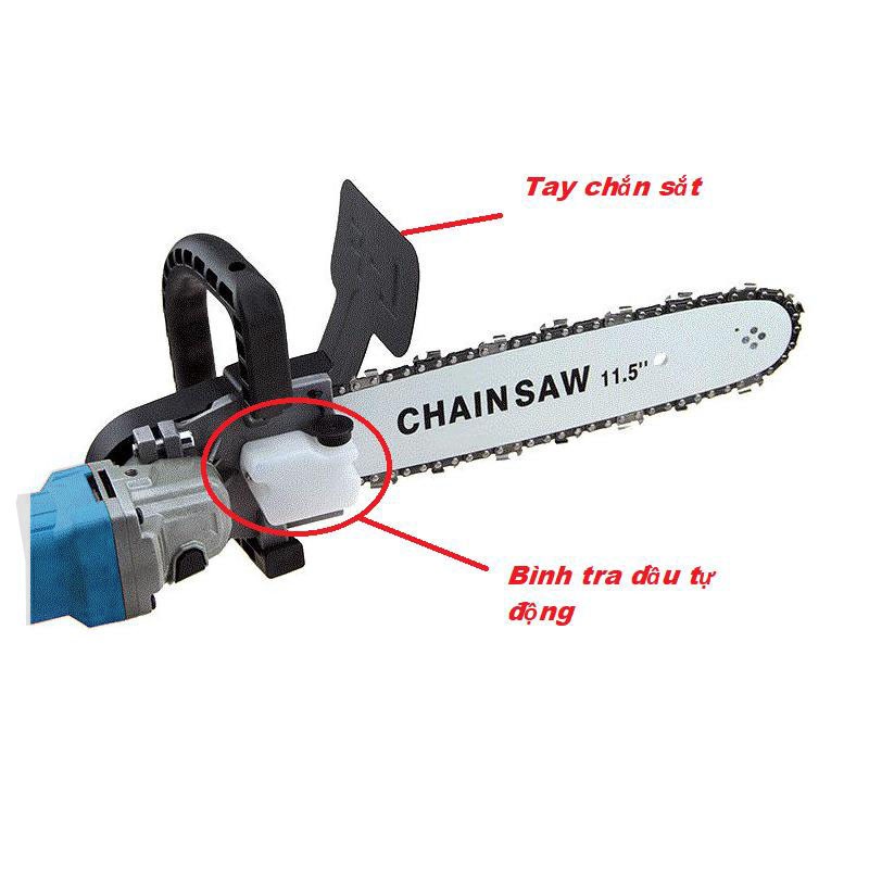 Lưỡi cưa xích gắn máy mài CHAINSAW tra dầu tự động