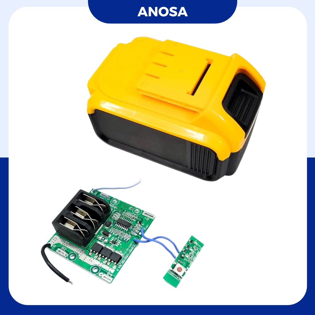 Vỏ pin, mạch bảo vệ pin 20v 10 cell có đèn led báo pin
