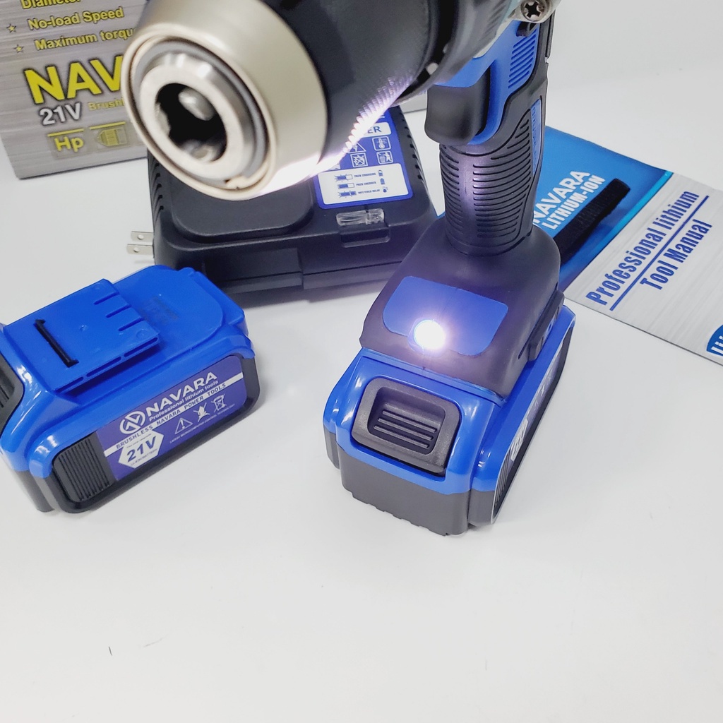 Máy khoan pin Navara 21v NVR 7003, máy khoan cầm tay không chổi than chính hãng