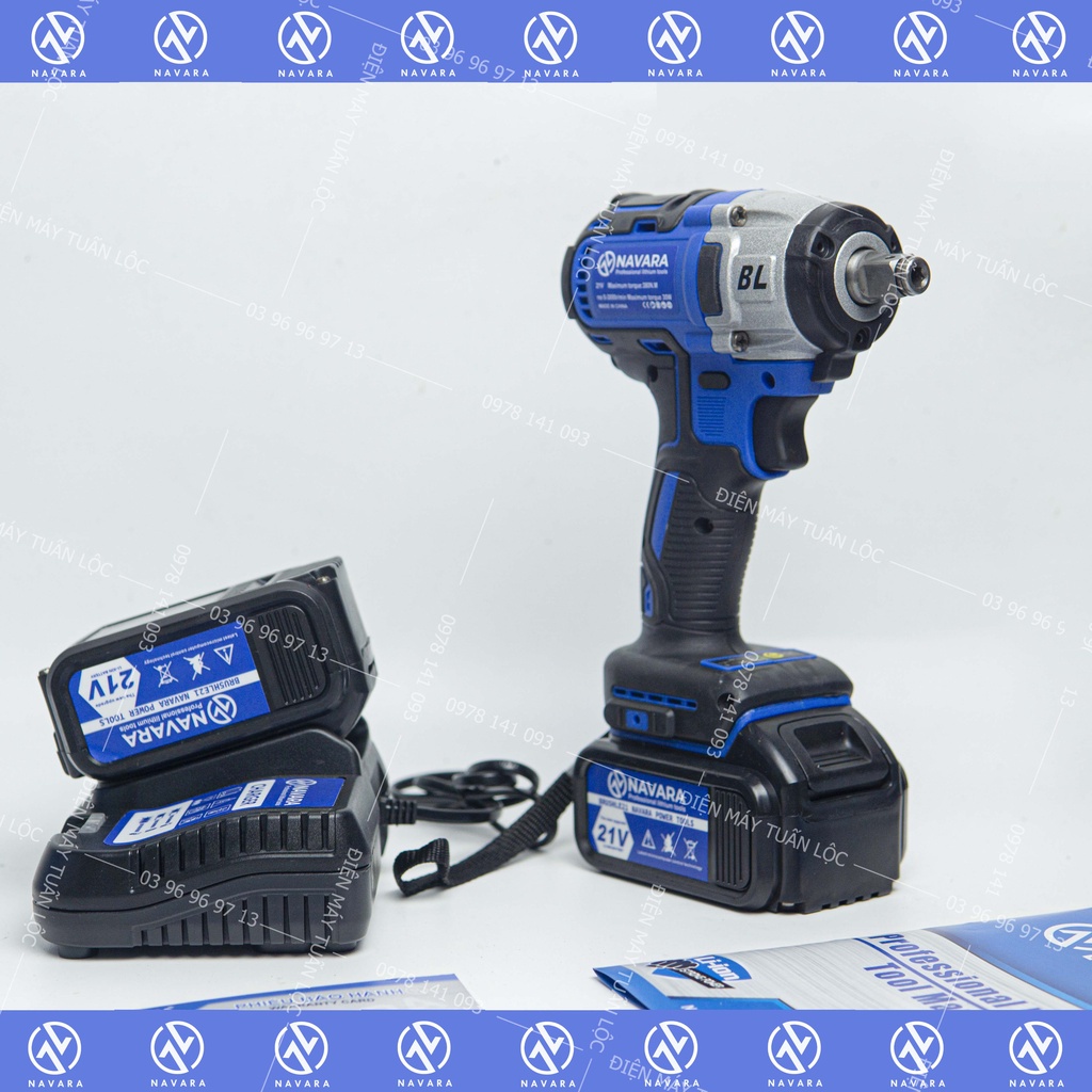 Máy siết bulong Navara NVR-6001, đầu bulong 2 trong 1, lực siết 380n.m, bảo hành chính hãng 12 tháng