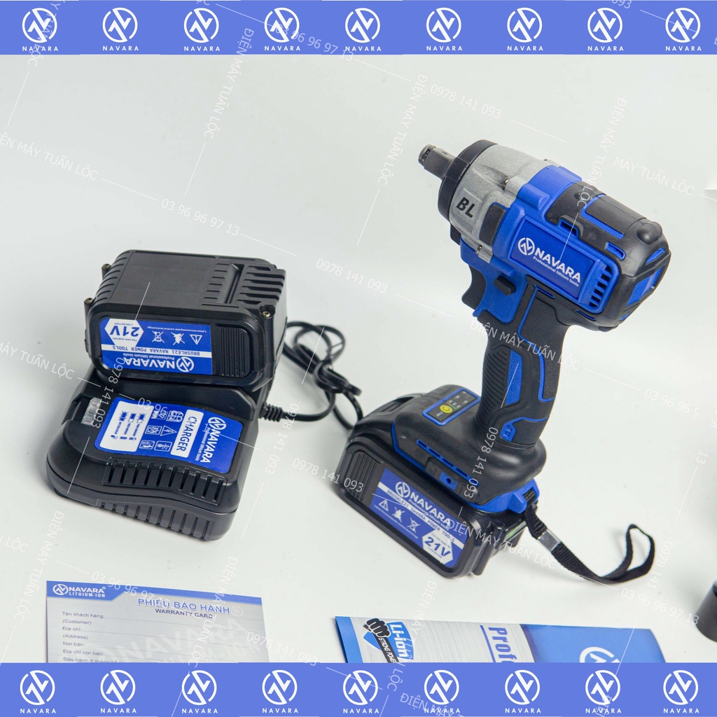 Máy siết bulong Navara NVR-6001, đầu bulong 2 trong 1, lực siết 380n.m, bảo hành chính hãng 12 tháng