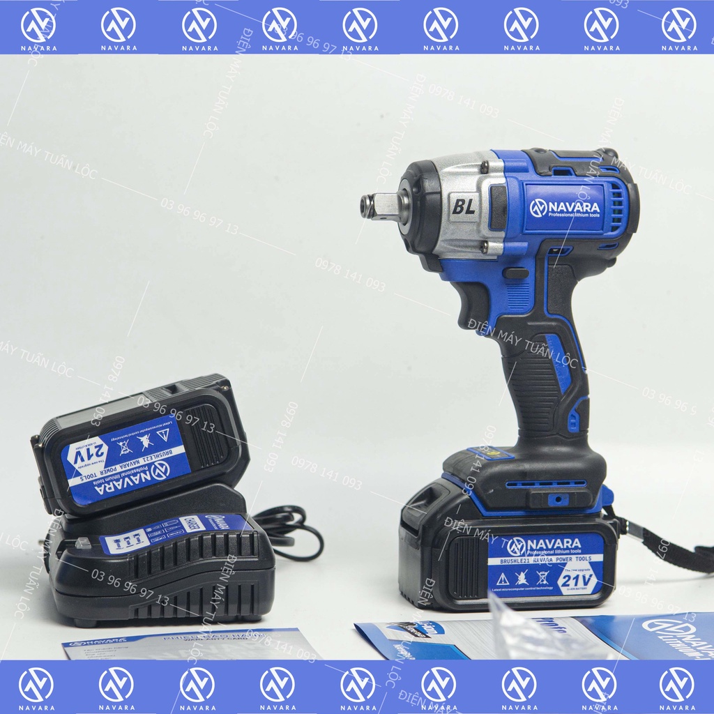 Máy siết bulong Navara NVR-6001, đầu bulong 2 trong 1, lực siết 380n.m, bảo hành chính hãng 12 tháng